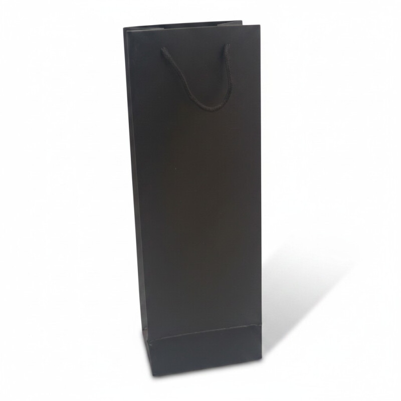 Bolsa de Papel Para Botella Lisas Negro