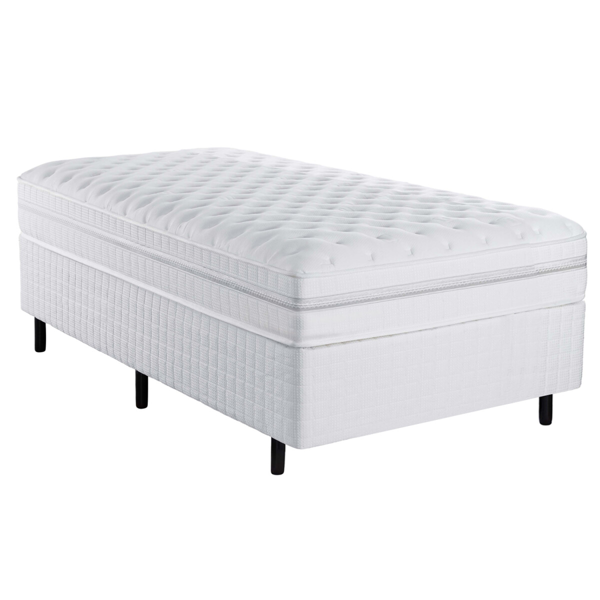 SOMMIER BASE CAMA COLCHÓN DE ESPUMA Y RESORTE POCKET - 1 PLAZA 