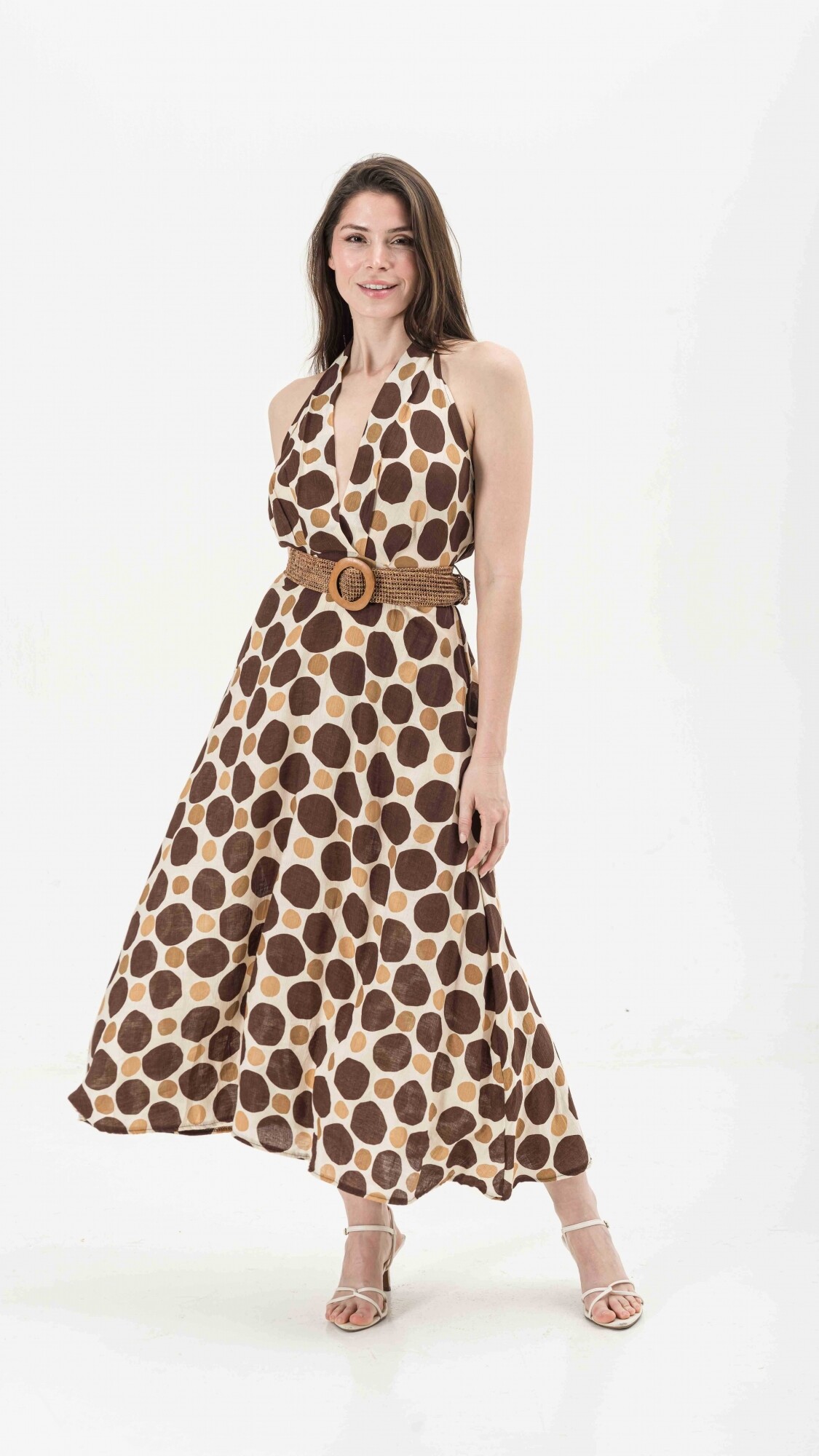 VESTIDO FLOR MARRÓN