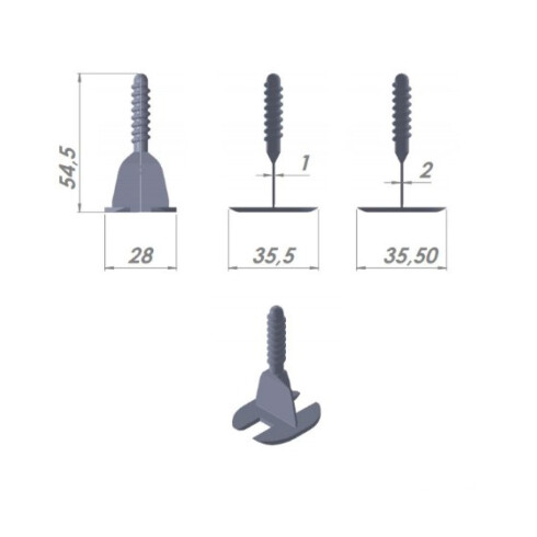 Niveladores De Piso Tipo Twister - Tornillo Separador 2Mm 000