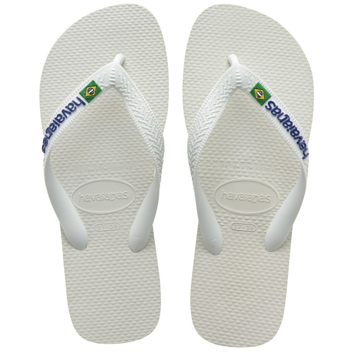 Ojotas Havaianas Brasil Logo - Blanco 