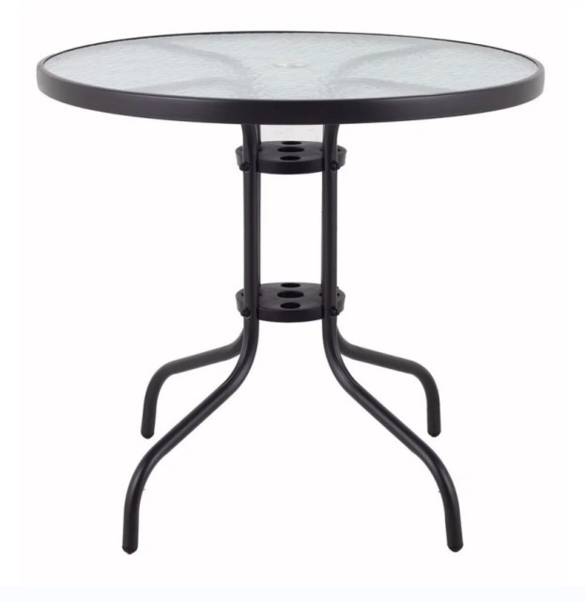 Mesa de exterior de hierro redonda negra 80 cm. 