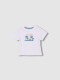 Camiseta Blanca Con Estampado Palmeras Blanco