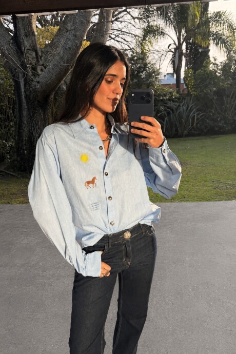 Charrúa Shirt Cotton Celeste