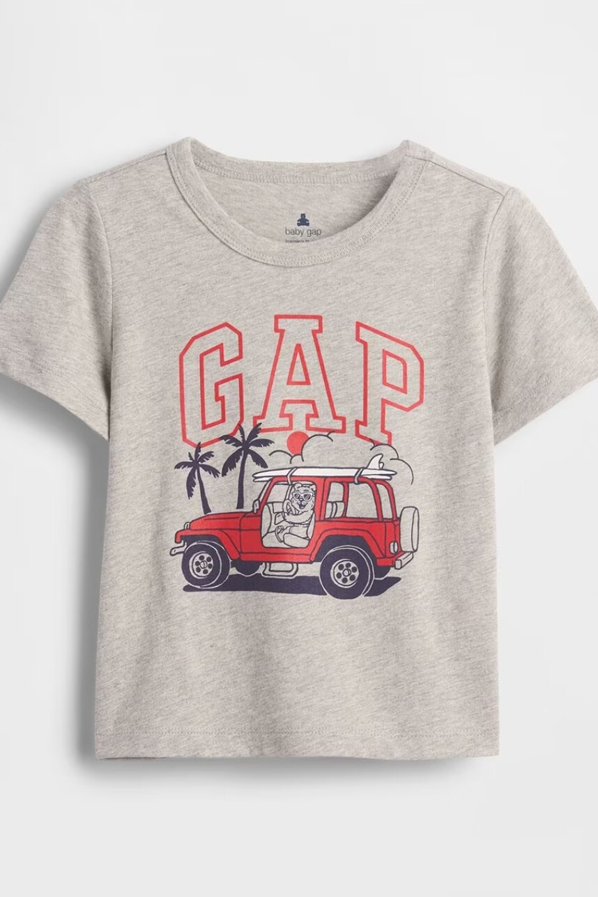 Remera Logo Gap Toddler Niño Light Heather Grey