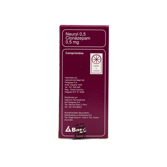 NEURYL 0,5 MG. CJ X 50 COMPRIMIDOS única