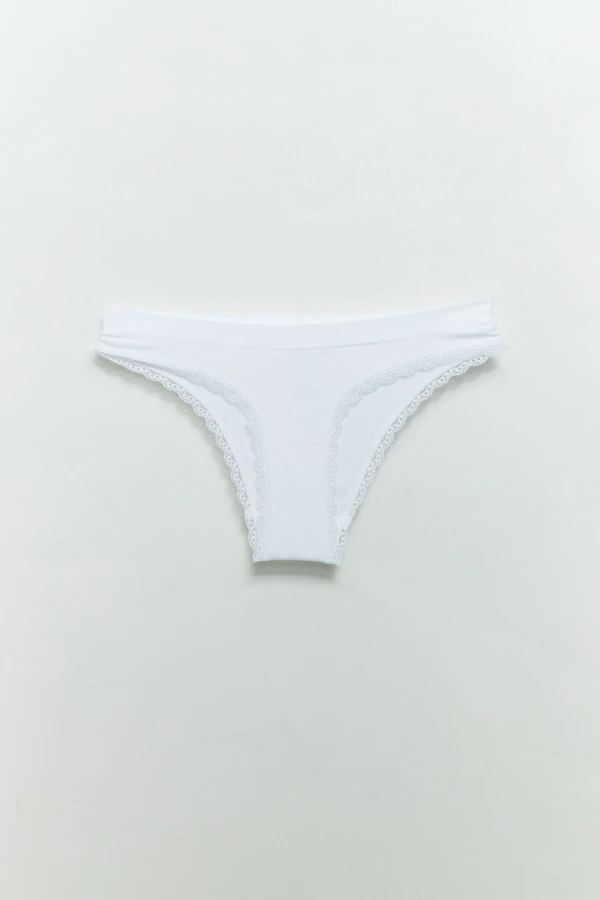Bombacha bikini encaje microfibra Blanca