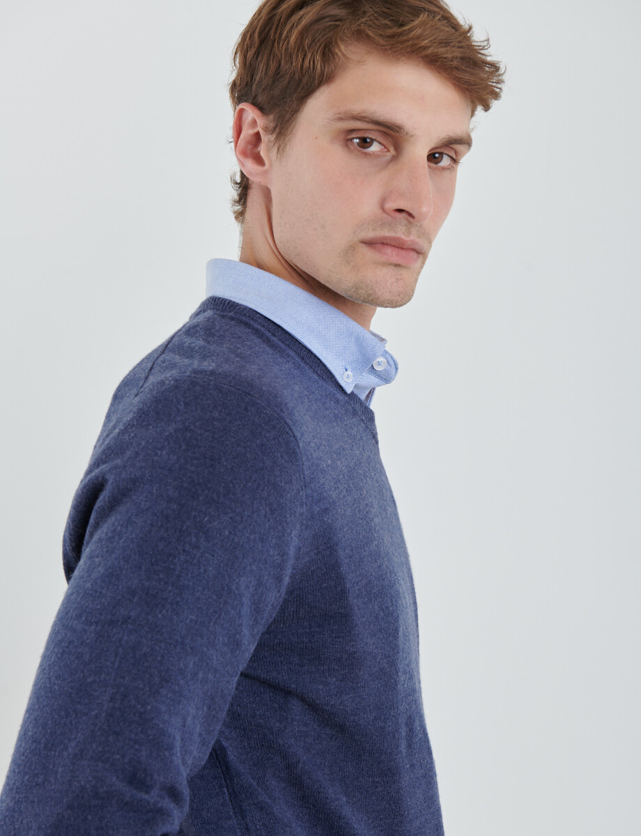 470313 SWEATER V HARRINGTON URBAN Azul Melange