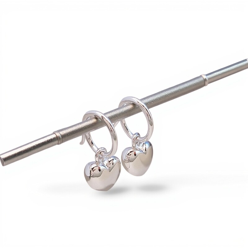 Caravanas Aros Corazón- Plata Inflada -Sin Piedra-CA4028 sinpiedra