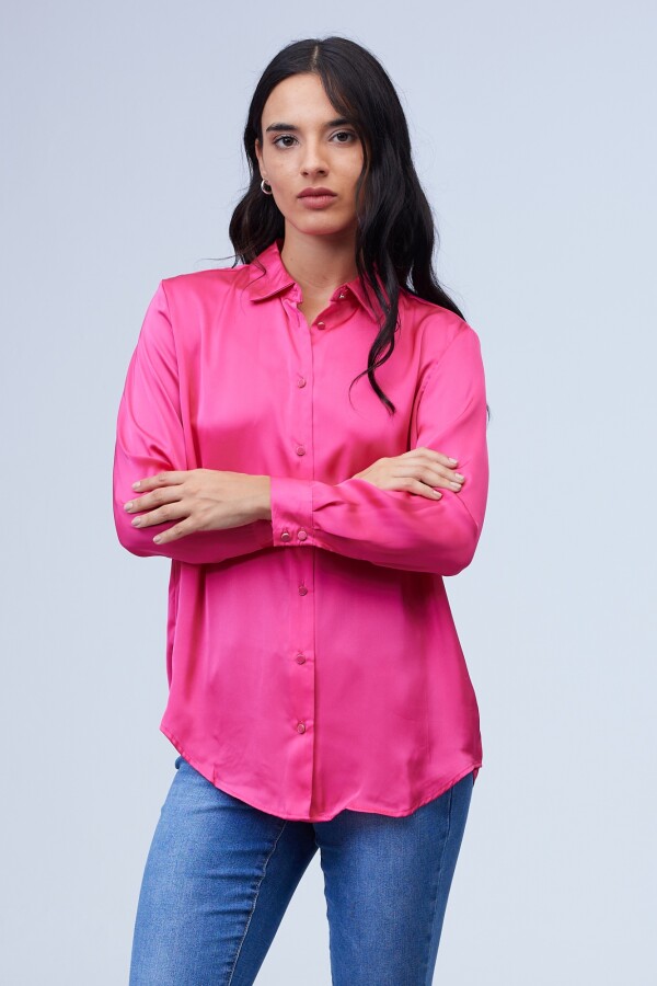 Camisa Saten FUCSIA