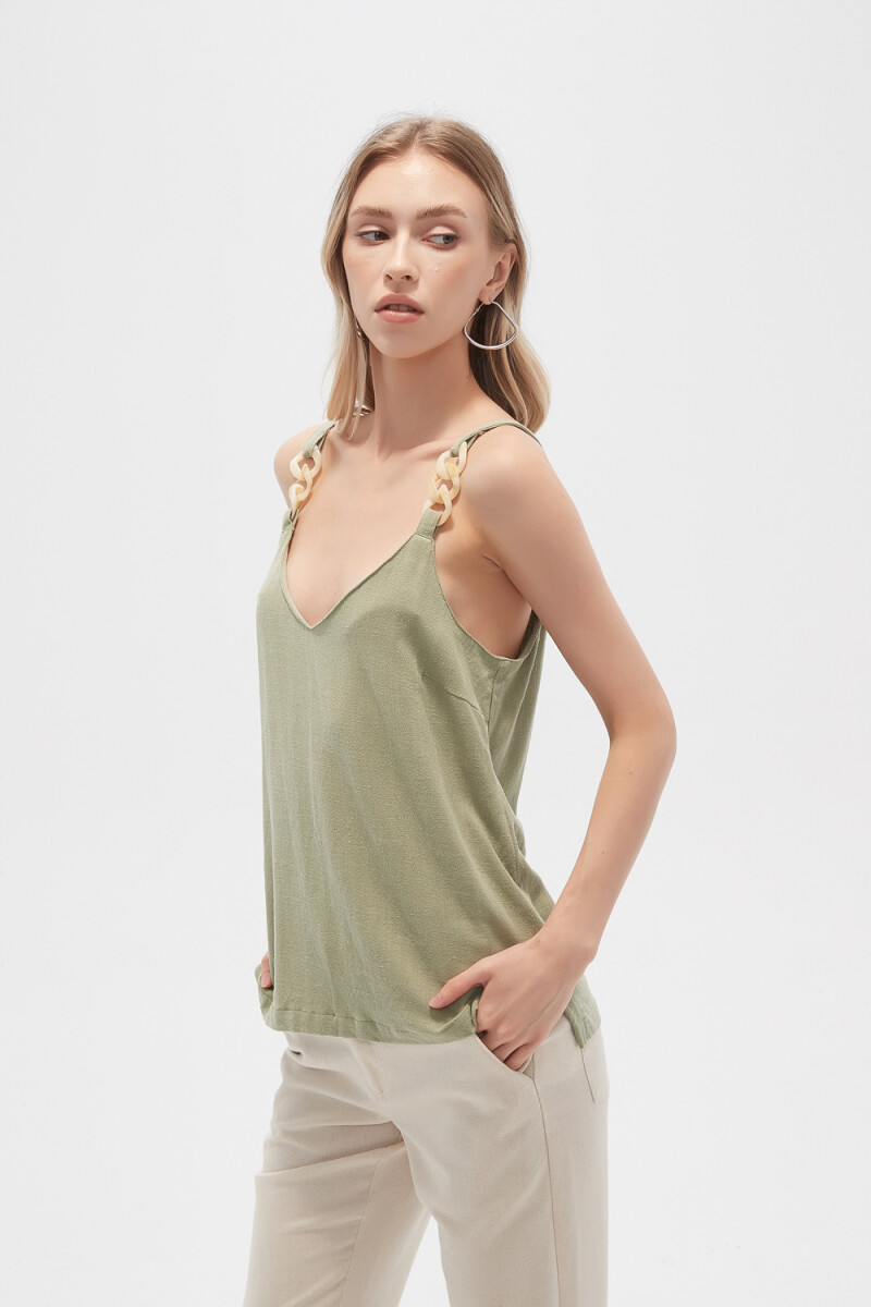 Musculosa Zelofa - Verde Azulado 