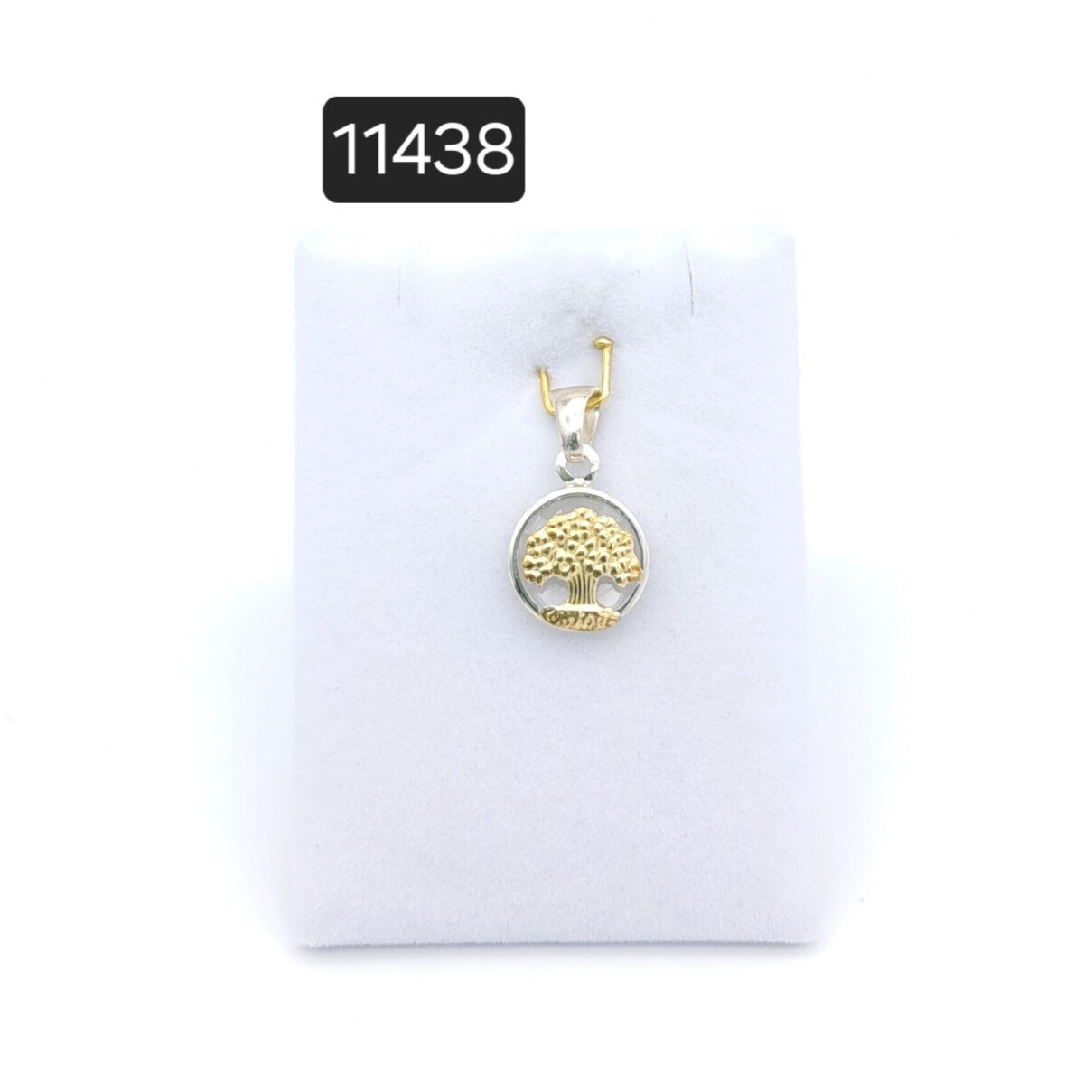Medalla de plata 925, double en oro 18ktes y cristal, ARBOL DE LA VIDA. 