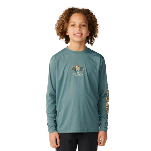 Lycra Rip Curl Cosmic Skull Upf Niño - Verde Lycra Rip Curl Cosmic Skull Upf Niño - Verde