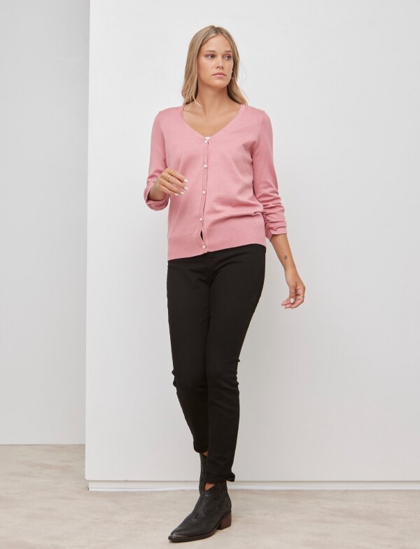 Cardigan Botones Nacarados ROSA