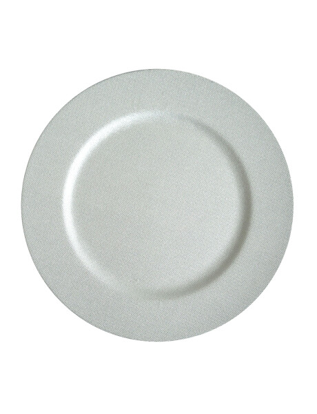 PLATO DE SITIO 33CM TEXTURA BLANCA CON PLATEADO PLATO DE SITIO 33CM TEXTURA BLANCA CON PLATEADO