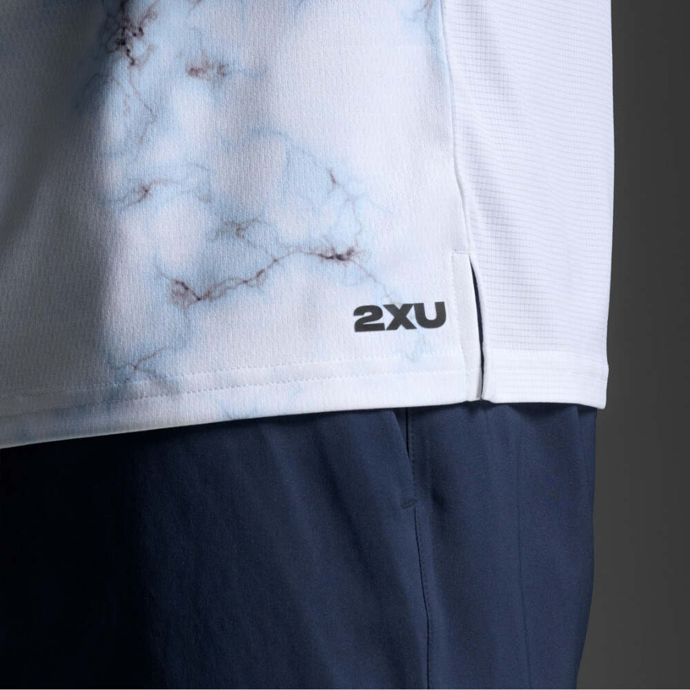 Polo Running Aero Mesh Tee Hombre Blue Marble/black Reflective