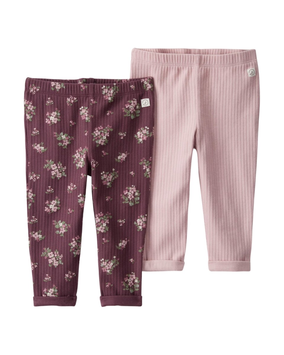 Pack dos pantalones de algodón orgánico, acanalados 