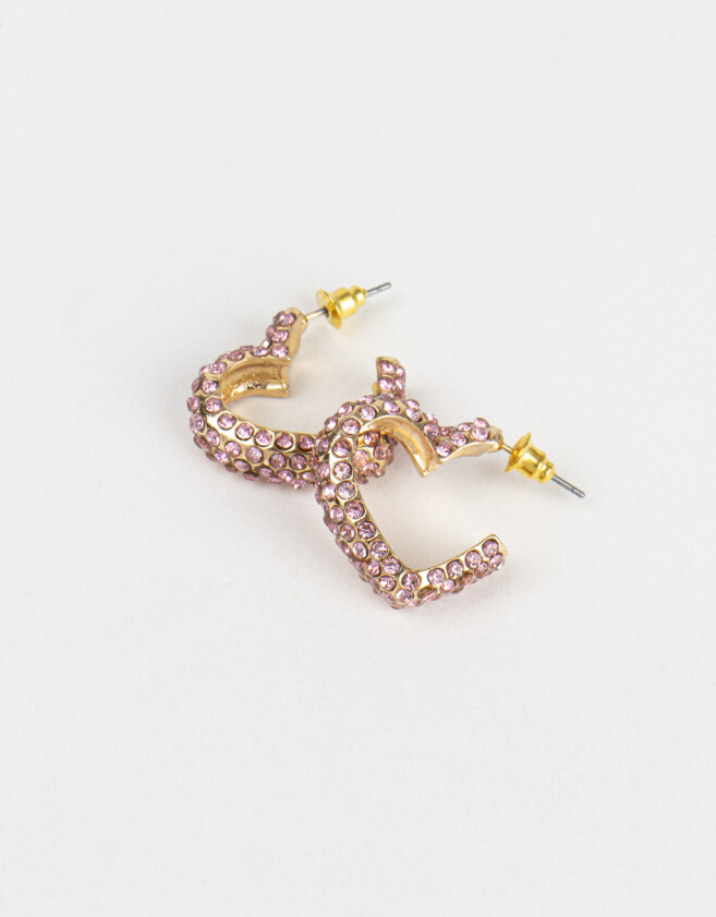 Aros Argollas Prom Argollas Con Strass - Dorado