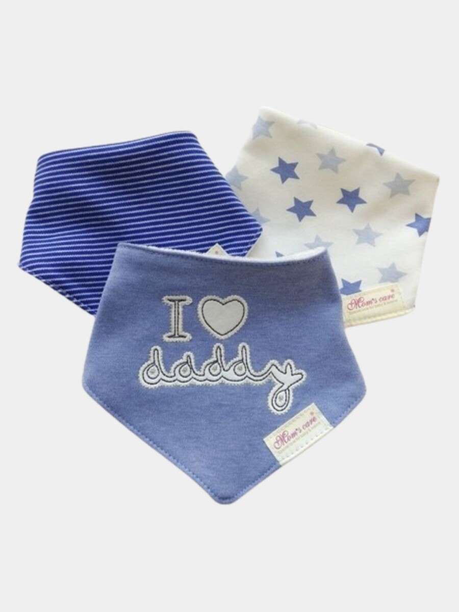 Set baberos bandana x3 - love daddy 