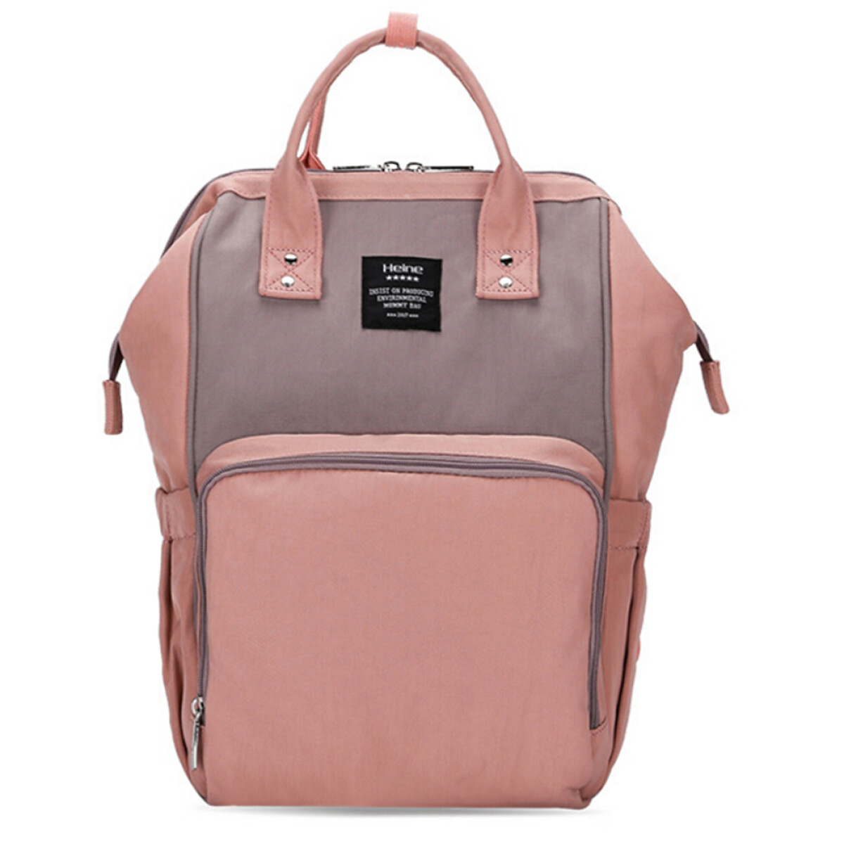 Bolso y mochila maternal Heine Emilia - Gris y rosado 