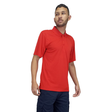 Remera Polo Dry UV30 Unisex Con Textura rojo