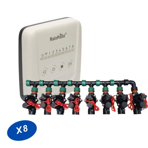 Kit automatismo Rainpoint hasta 8 zonas C/ WIFI X8 Kit automatismo Rainpoint hasta 8 zonas C/ WIFI X8