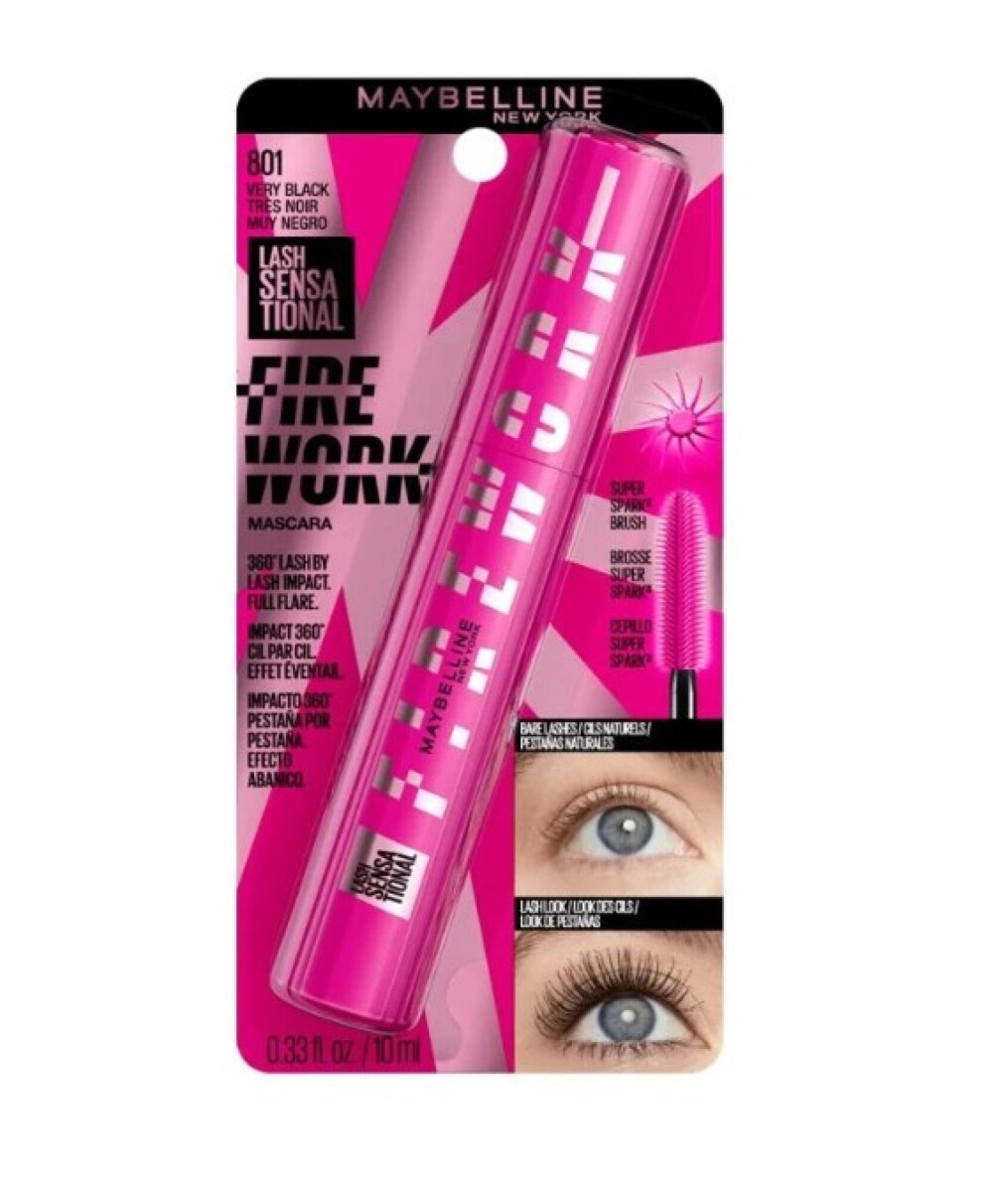 Mascara de Pestañas Lash Sensational Firework Maybelline - Very Black N°801 