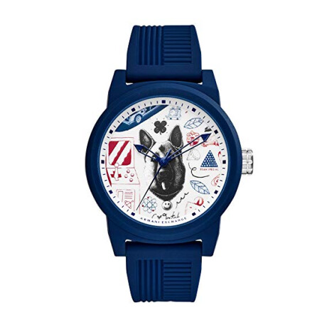 Reloj Armani Exchange Deportivo/Fashion Silicona Azul 0