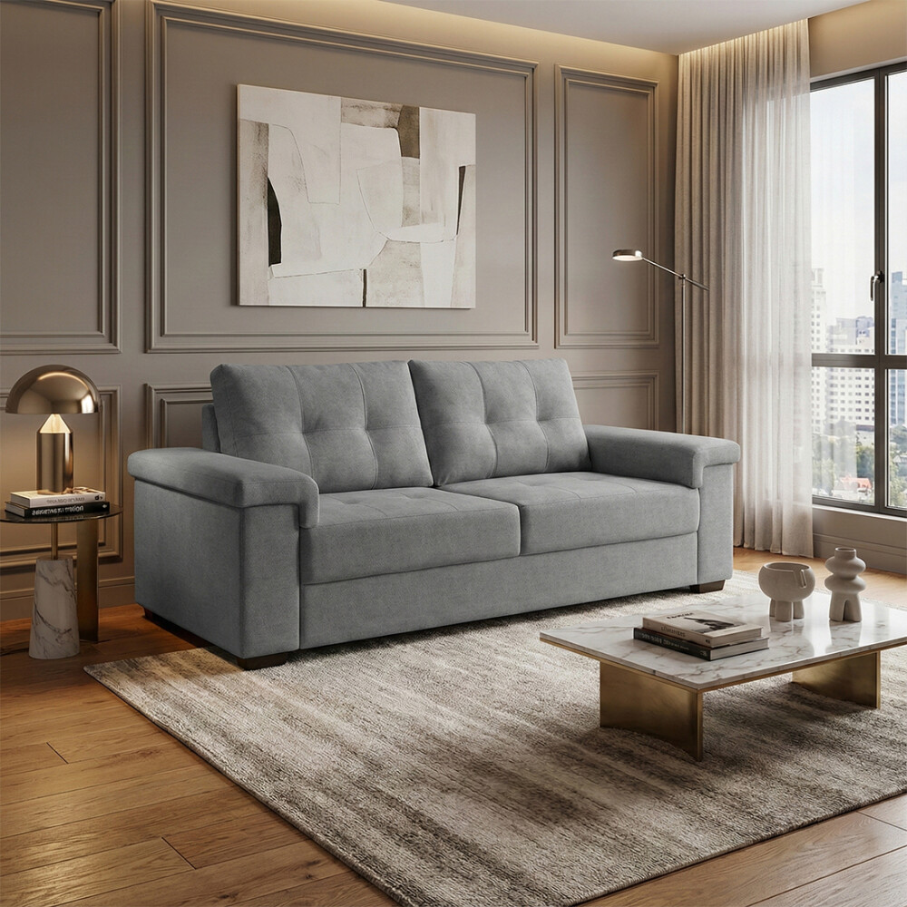 Sillón 3 Cuerpos en tela de Lino - Palazio Gris