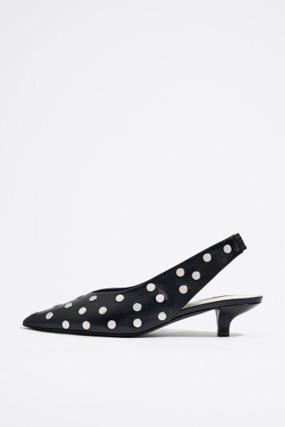 ZAPATO SALÓN TACHAS PIEL Negro