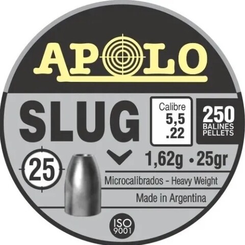 Chumbos Apolo Slug 5,5 Mm 250 Unidades 25 Grains Chumbos Apolo Slug 5,5 Mm 250 Unidades 25 Grains