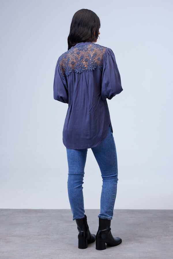 Blusa Crochet AZUL