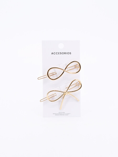 BROCHE MOÑA PACK X 2 DORADO