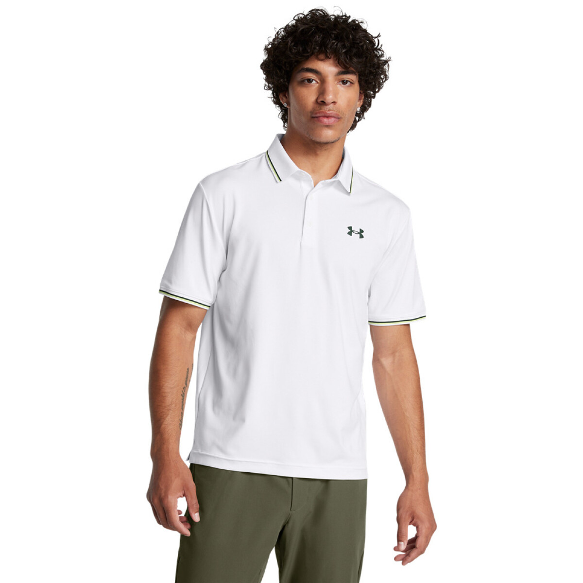 UA Playoff 3.0 Rib Polo-RED - WHT-100 