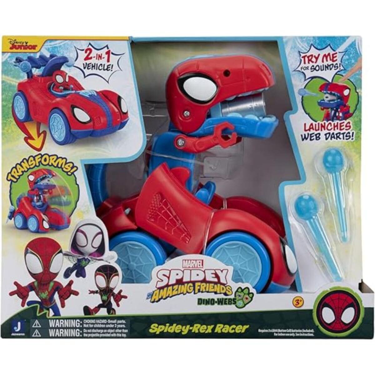 JAZWARES SPIDEY VEHÍCULO SPIDEY DINO RE 