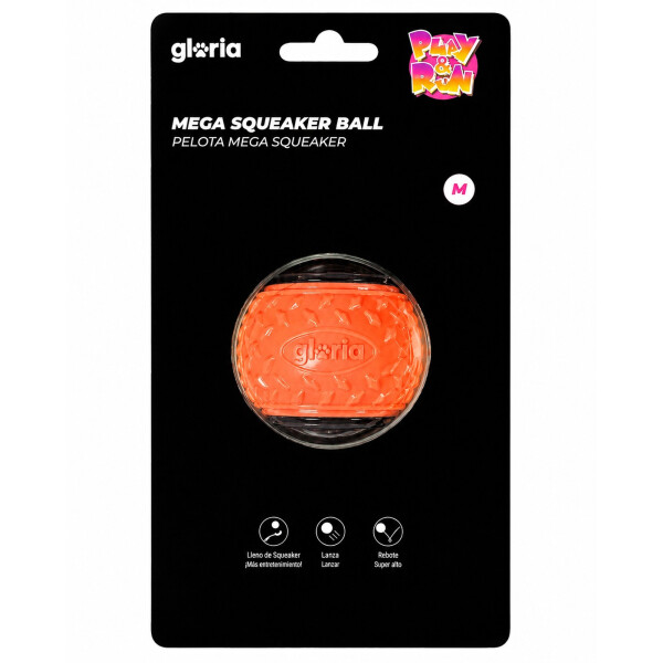 PELOTA PARA PERROS PLAY AND RUN MEGA SQUEAKER NARANJA/GRIS L PELOTA PARA PERROS PLAY AND RUN MEGA SQUEAKER NARANJA/GRIS L