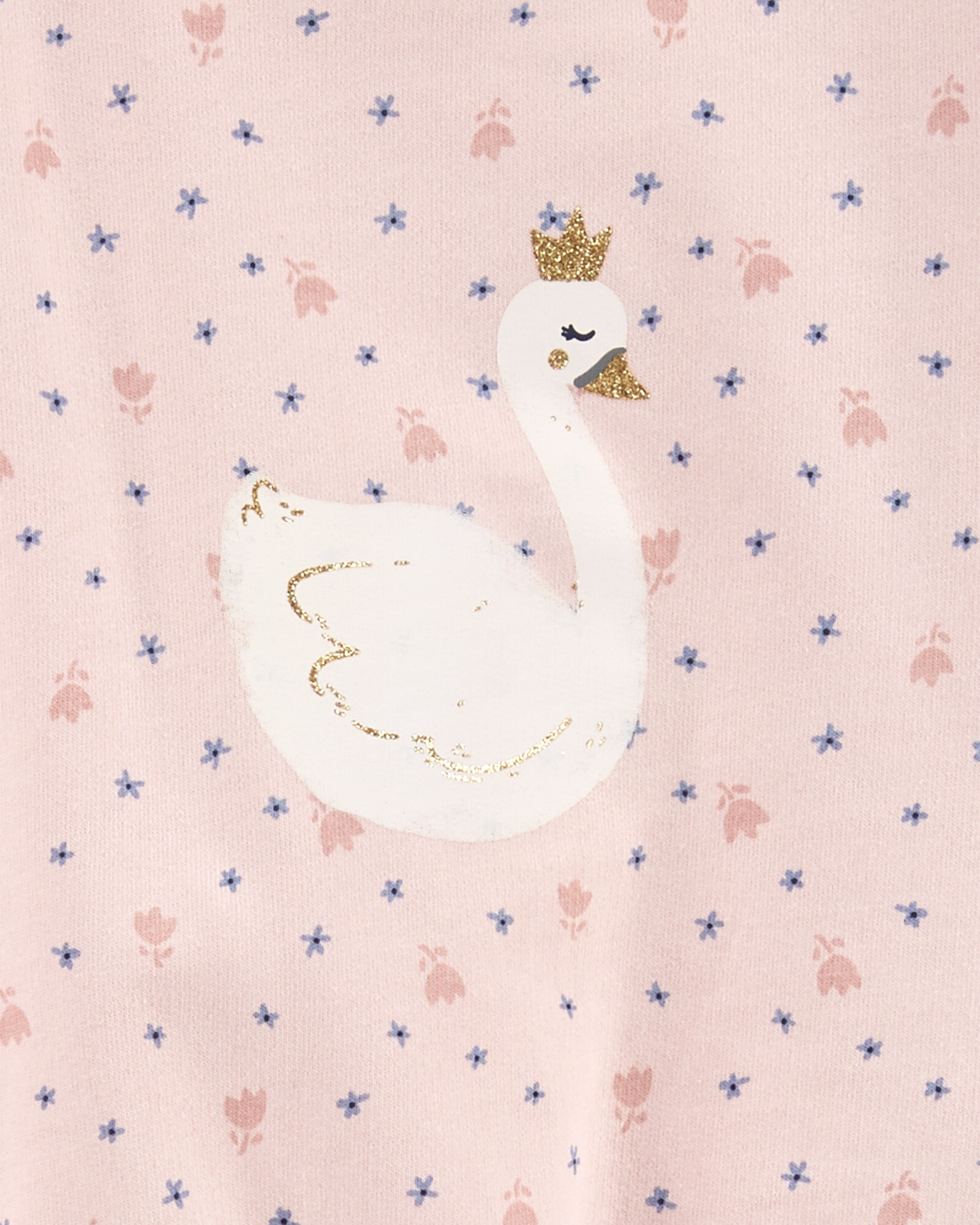 Set dos piezas calza y blusa de algodón estampa cisne Sin color