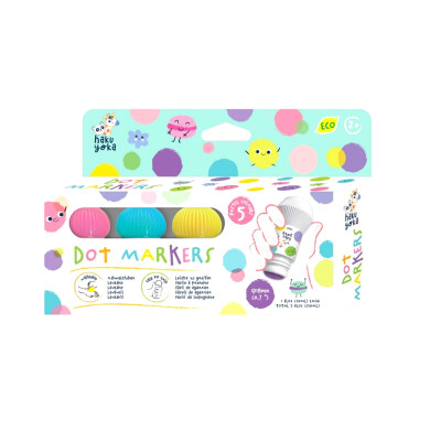 Marcadores de puntos Hakuyoka 5 colores Pastel