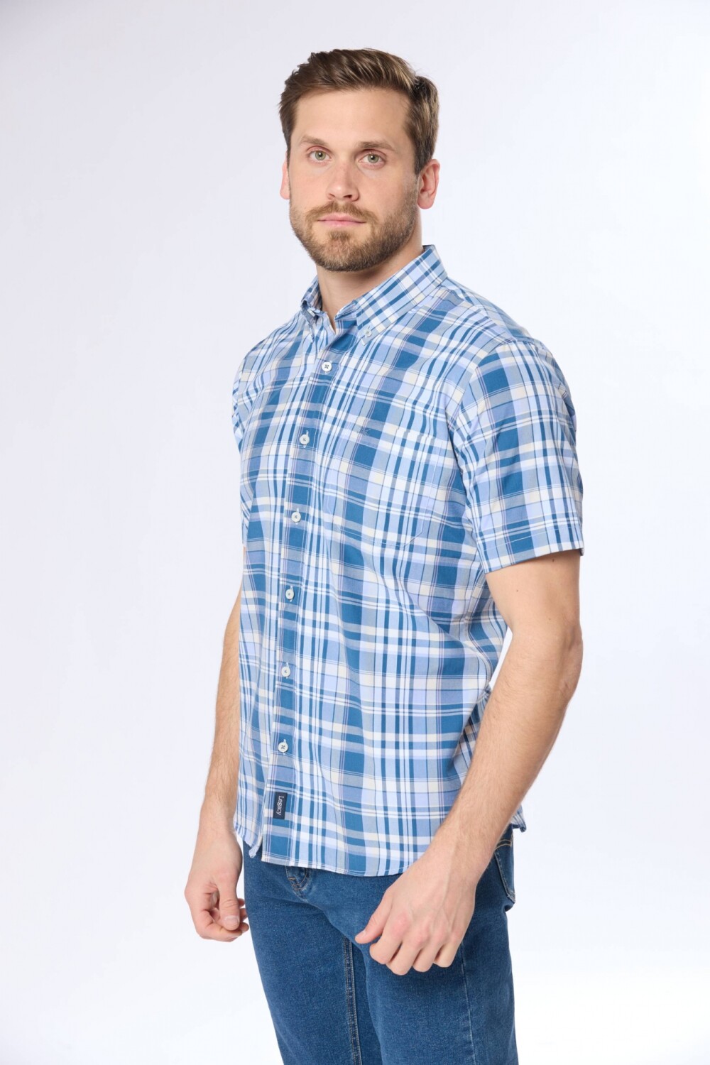 CAMISA SPORT A CUADROS Azul