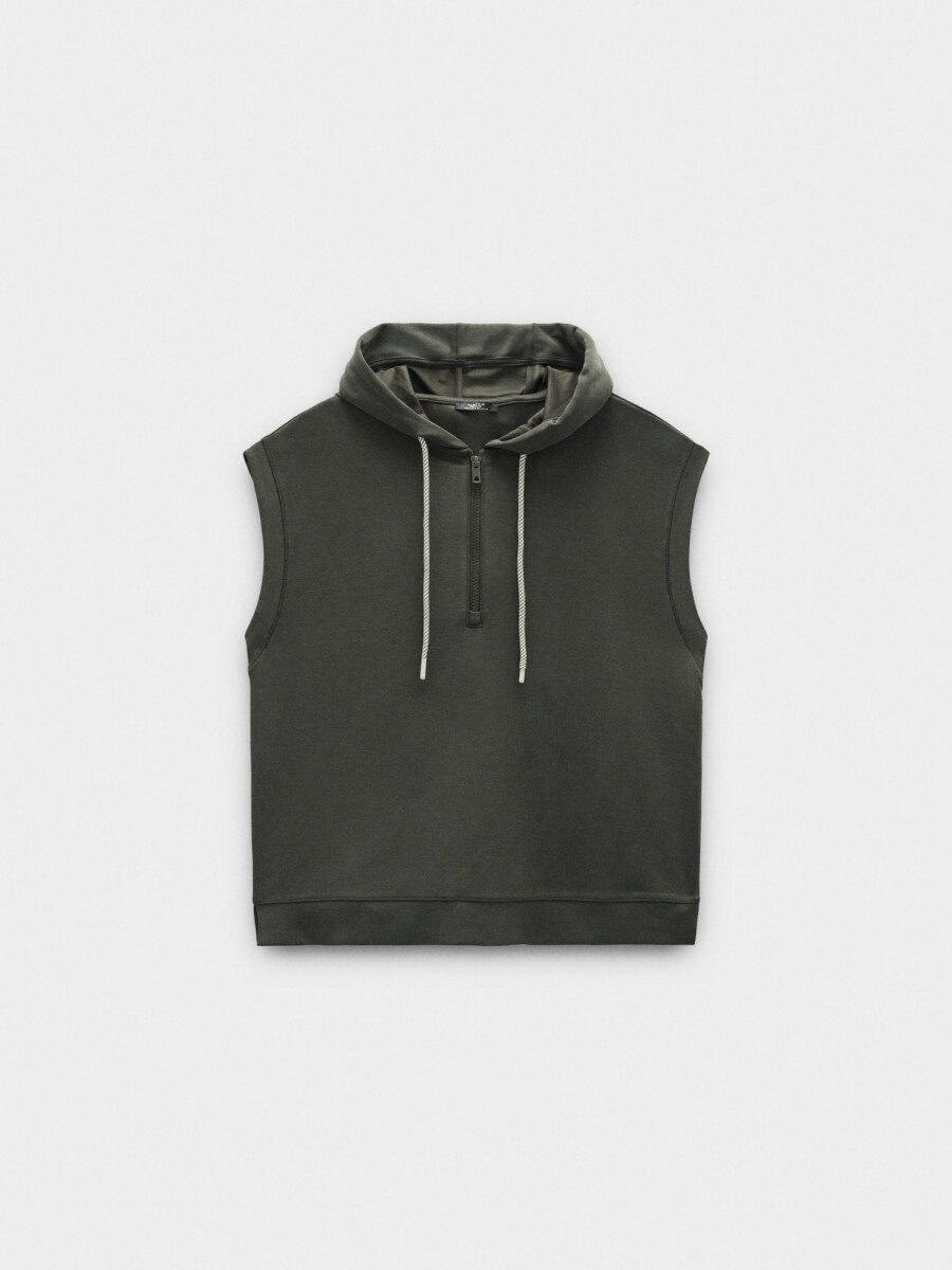 Sudadera Sin Mangas Tacto Suave caqui