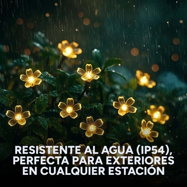 Guirnalda Guía De Luces Solares Flores 10m Jardín Exterior Variante Flores