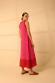 VESTIDO ACAI LONG KNIT Fucsia Y Roj