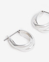 Aros Argollas Metal Argollas De Metal Bañado En Plata - Plateado