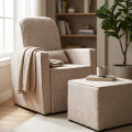 Sillón mecedor con apoyapiés Anny Beige
