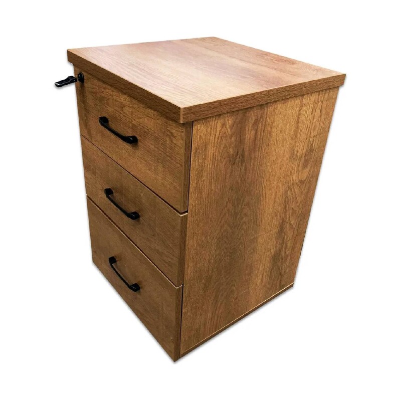 Cajonera con Llave de Madera Melaminico x3 cajones Marron