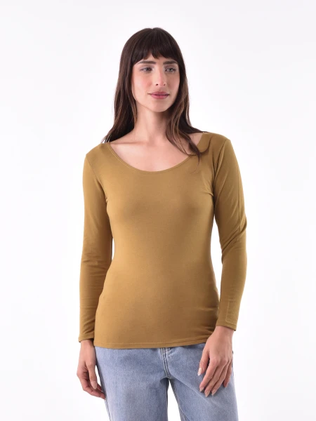 REMERA BASICA POLONIO MIX VERDE MUSGO
