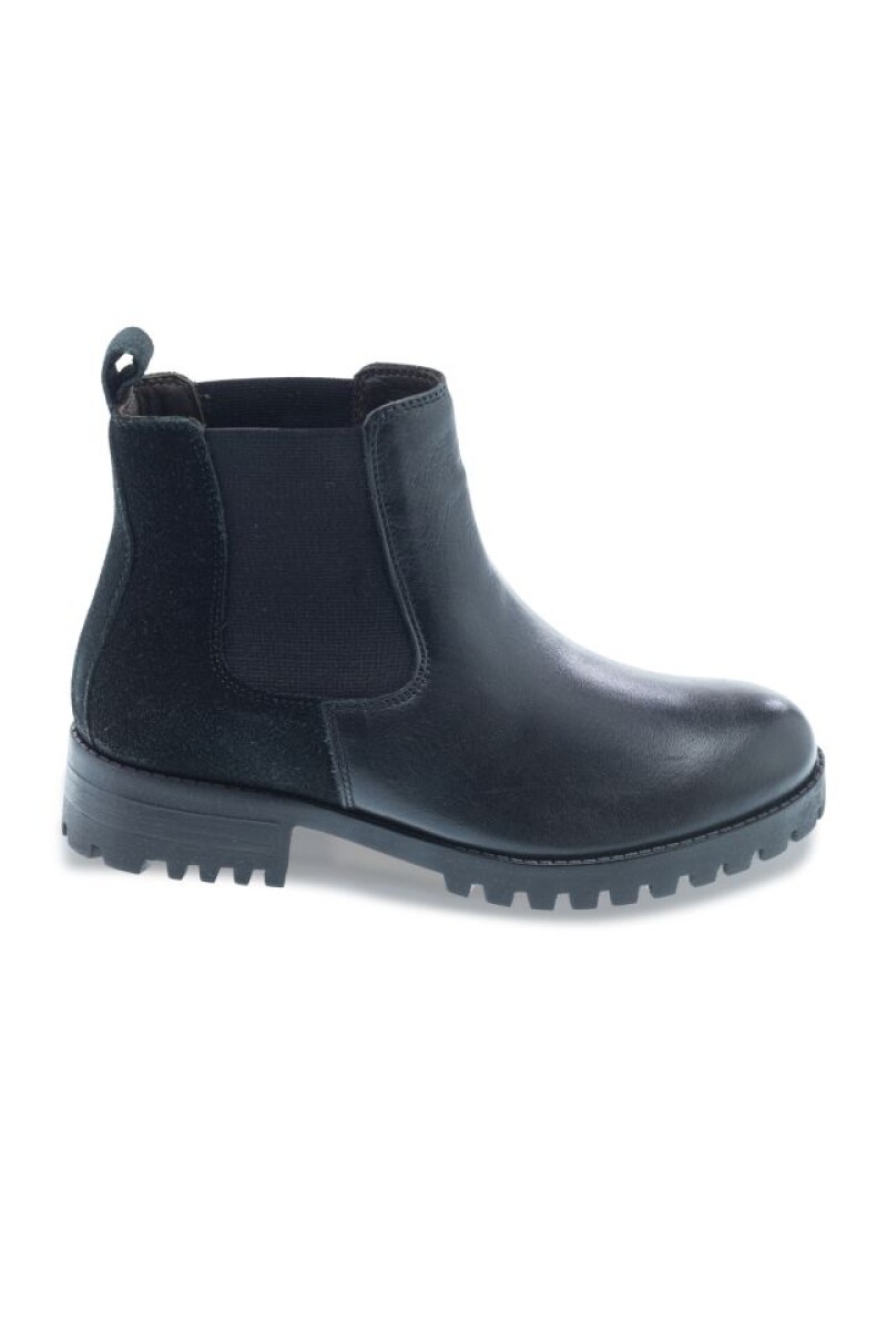 BOTA DE CUERO SIN CORDONES - Negro 