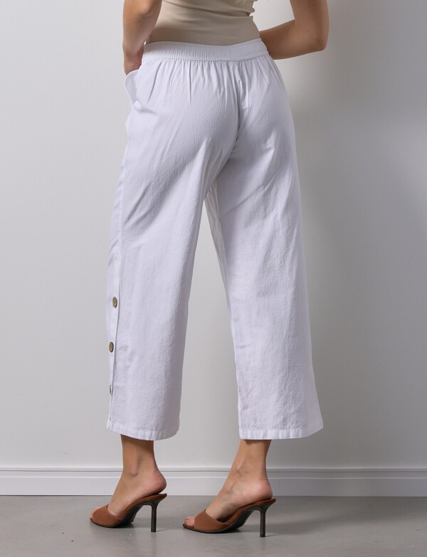 Pantalon Crop Det Botones BLANCO