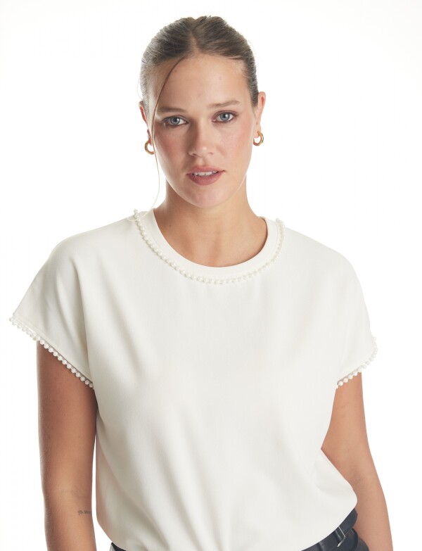 Blusa Perlas CRUDO