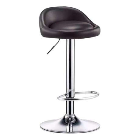 Taburete con Altura Regulable Respaldo Apoyapies Ecocuero Negro